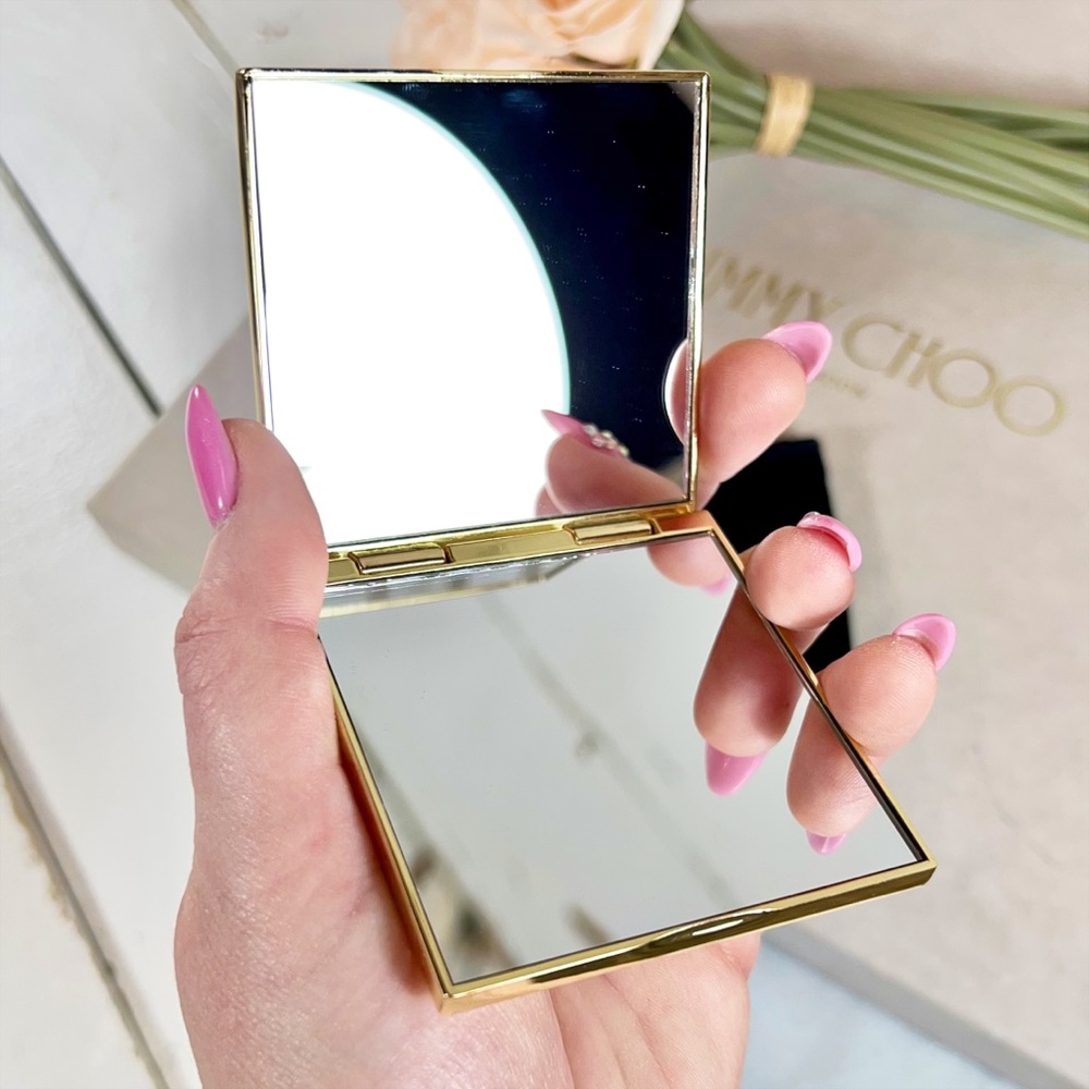 Jimmy Choo Gold Logo Double Compact Mirror - Picture 5 of 9